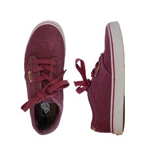 Vans Atwood Deluxe Big Boys Washed Burgundy Twill Sneakers Size 5.5 Youth